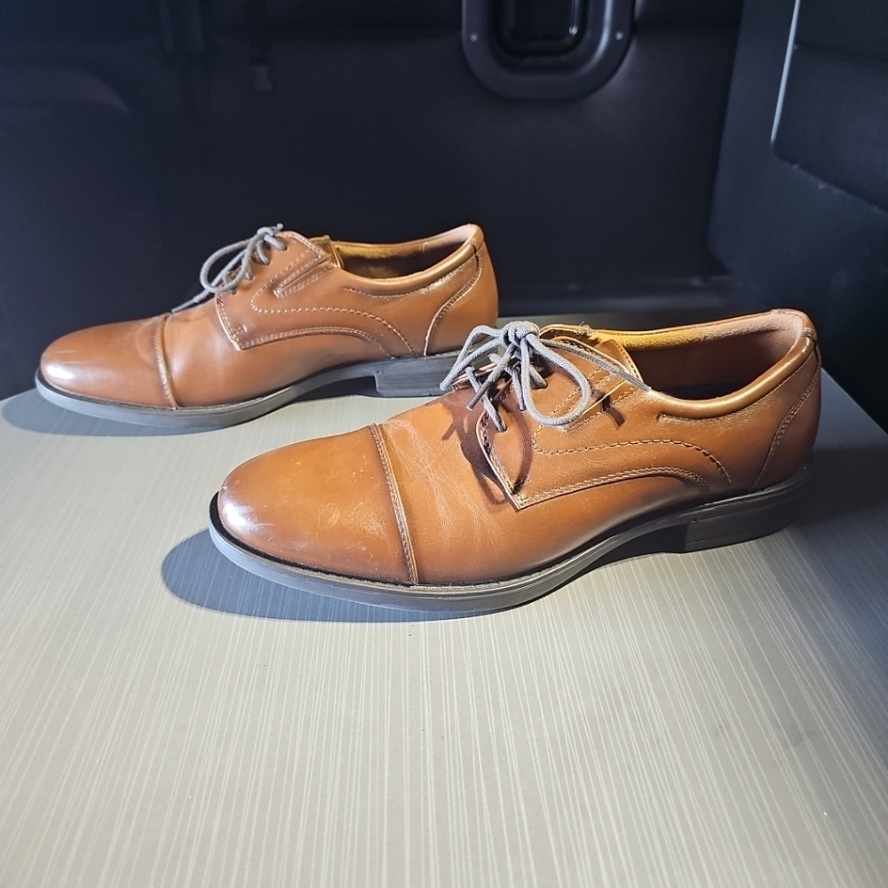 APT 9 Ortholite Eco Dress Shoes JAXX Cognac Men's‎ Size 9 Brown Good PreOwned